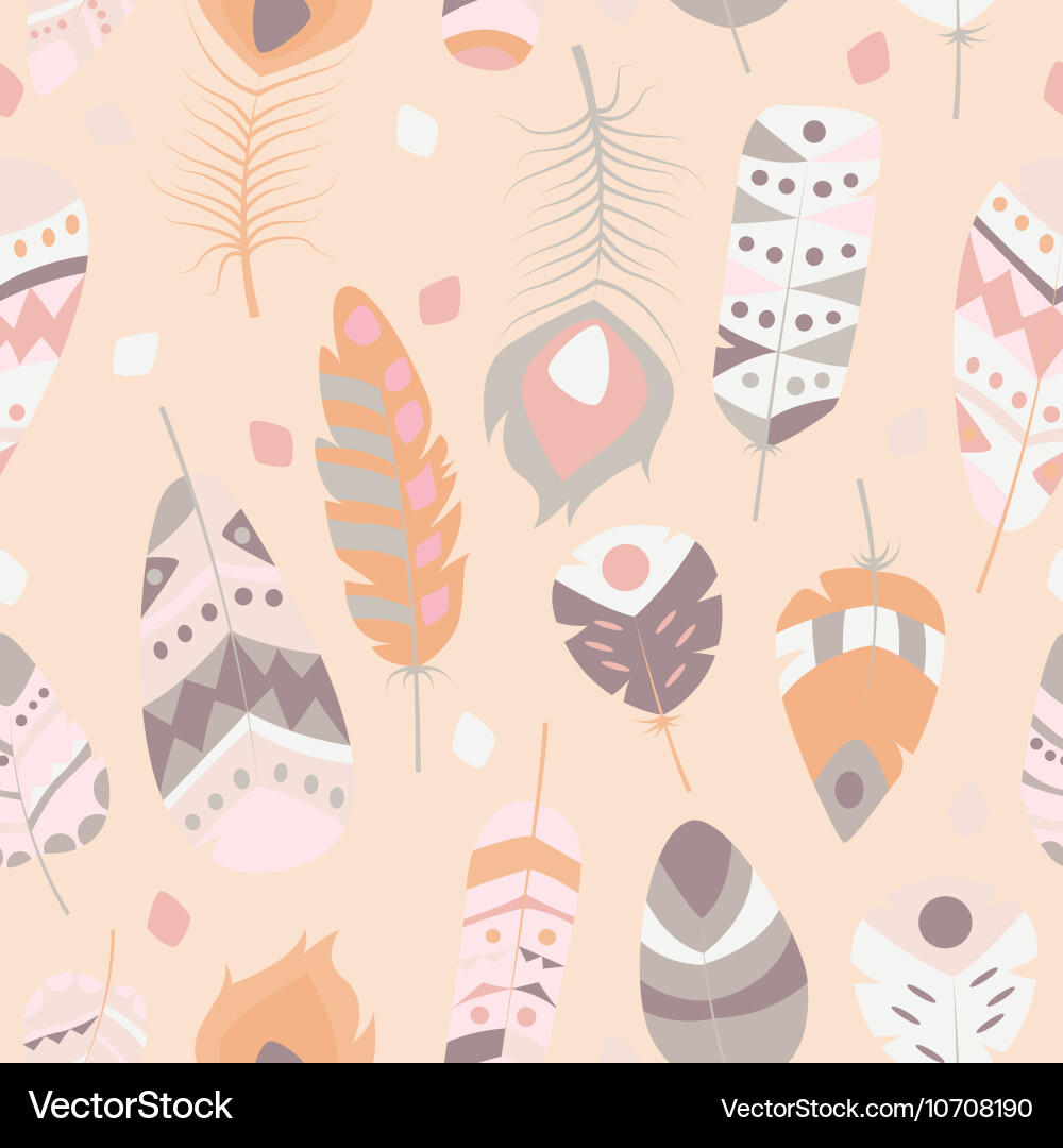 Bohemian Feather Pattern Vector Image