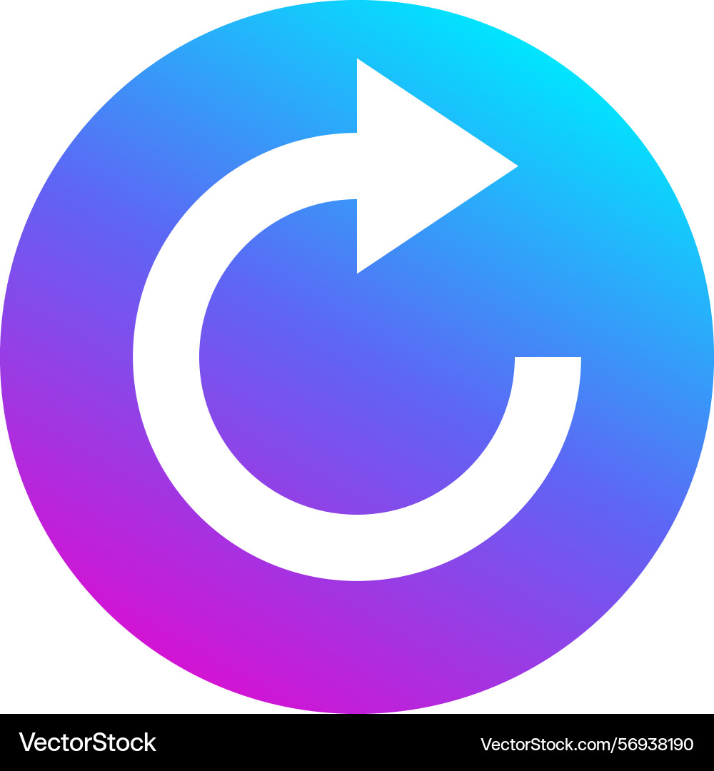 Circular arrow rotating clockwise on a vibrant Circular arrow rotating clockwise on a vibrant vector image