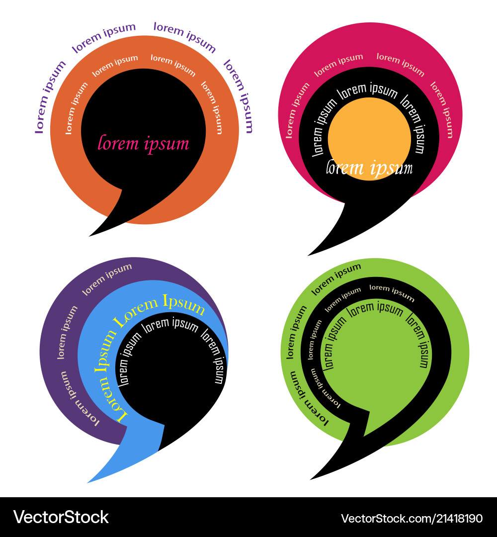 Colored speech bubble retro style Royalty Free Vector Image