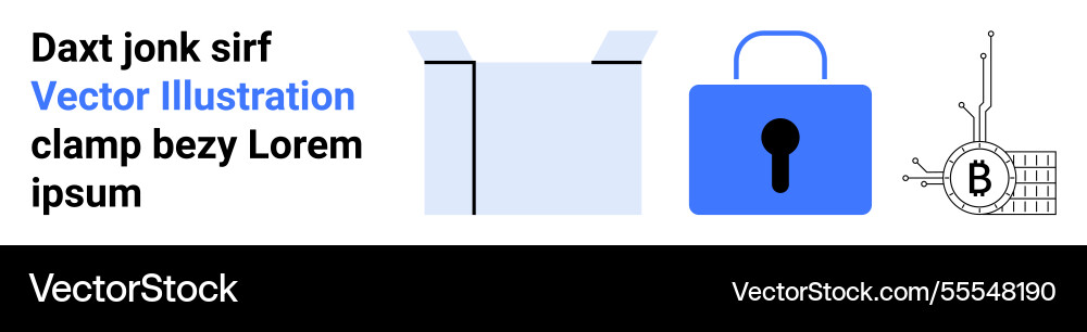 Cryptocurrency security with open box and digital Vector Image