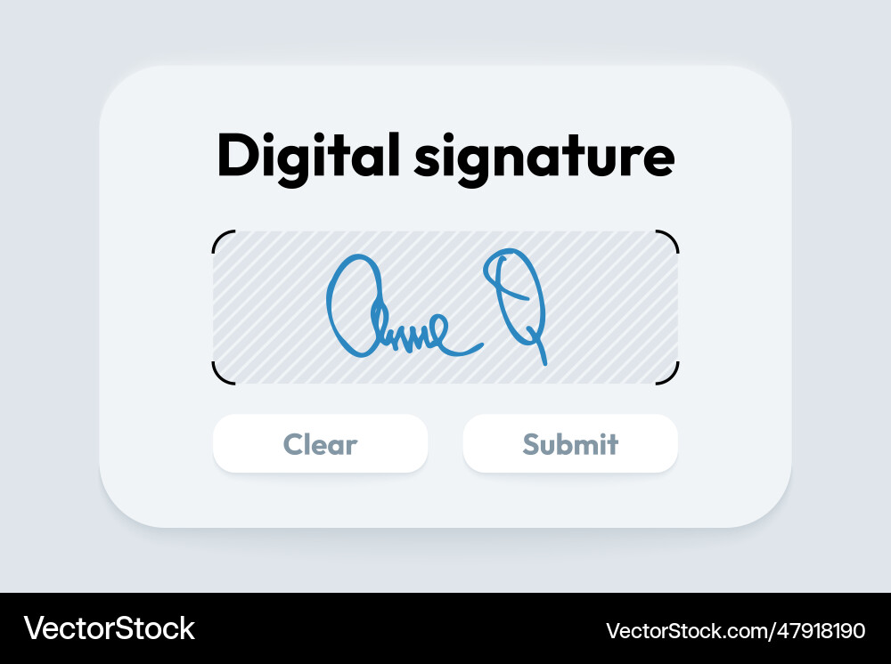 Digital signature concept application for write Digital signature concept application for write vector image
