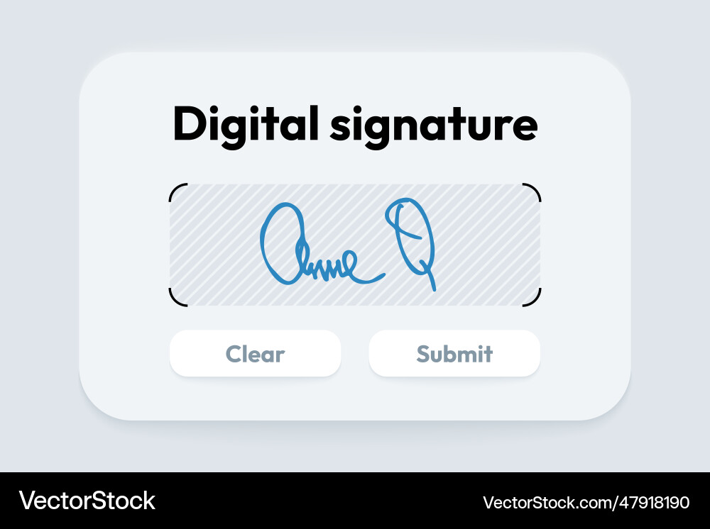 Digital signature concept application for write vector image