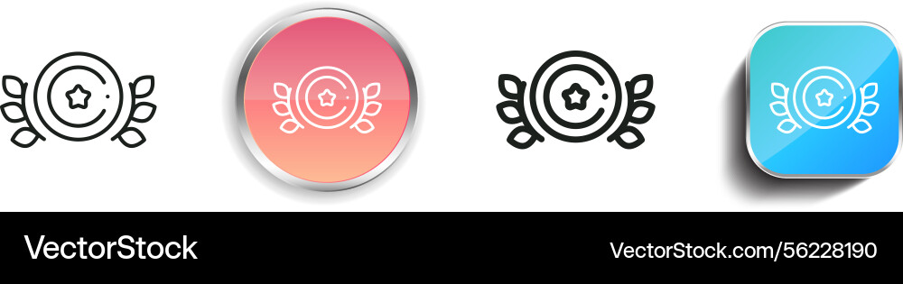 Medal icon thin linear regular and button style Medal icon thin linear regular and button style vector image