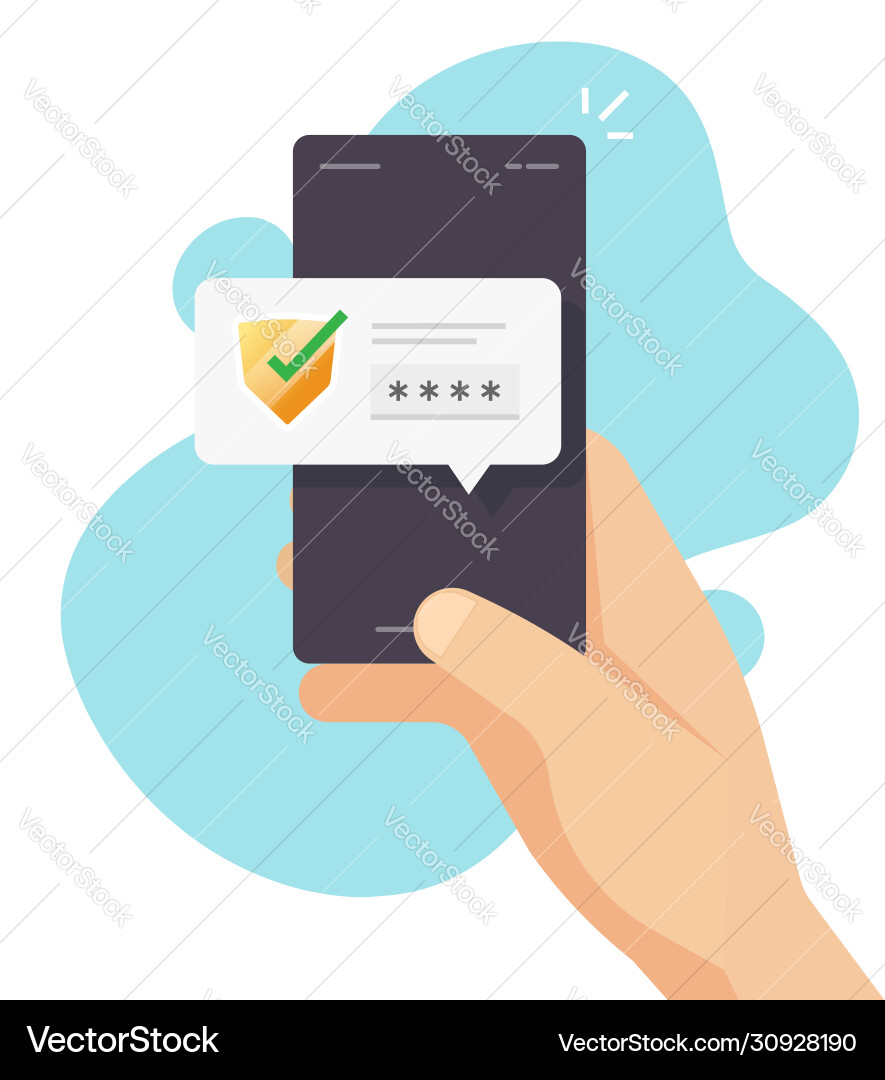Mobile Password Verification Security vector image