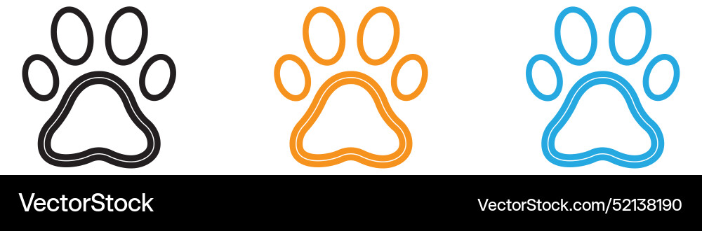 Paw logo set collection for web app ui Paw logo set collection for web app ui Vector Image