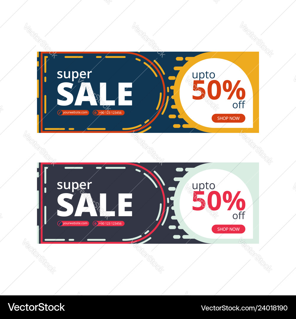 Super sale discount banner vector image