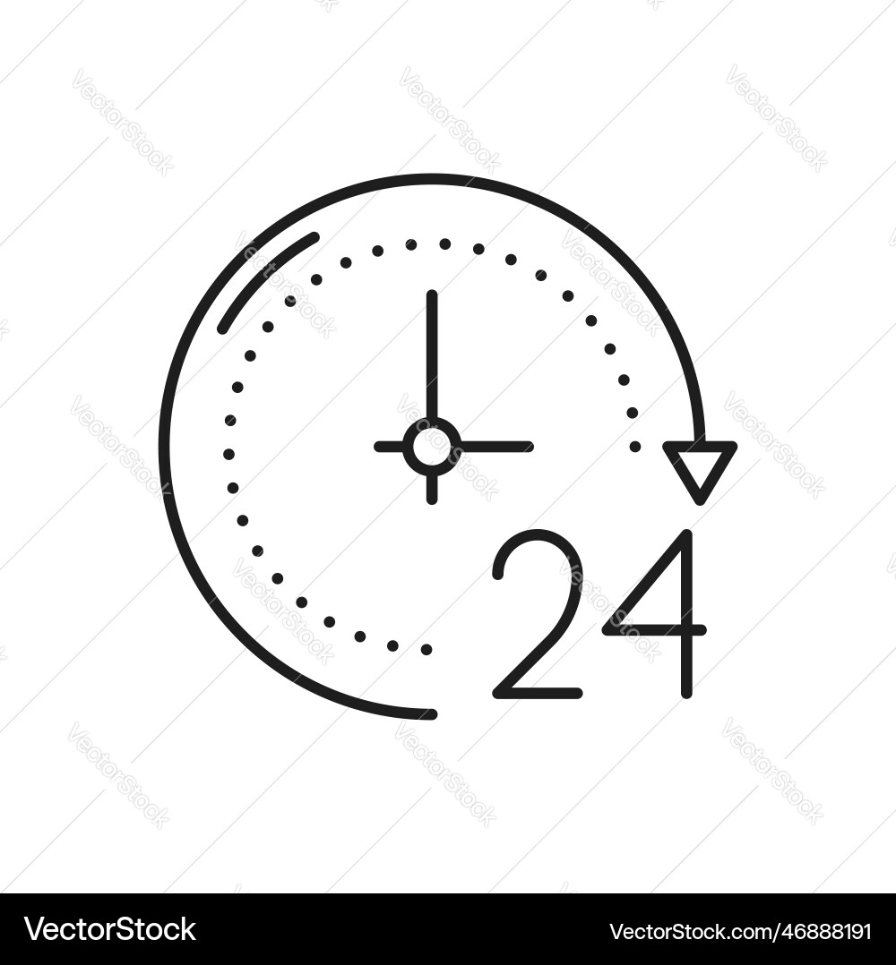 24 hours order execution or delivery service icon vector image