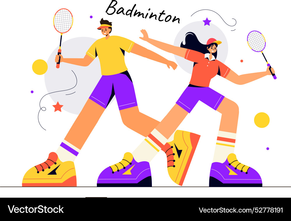 A badminton player with shuttle and racket A badminton player with shuttle and racket vector image
