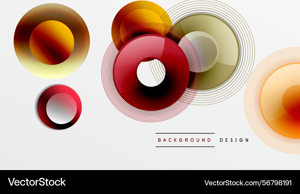 Abstract circles overlap creating vibrant color Vector Image