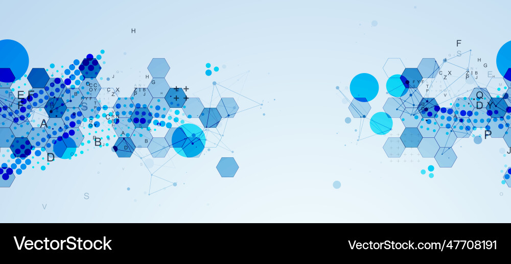 Abstract hexagon background with plexus effect vector image