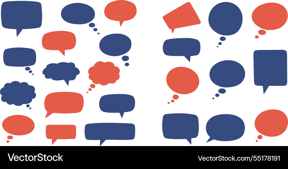 Clean line dialogue shapes for communication Vector Image