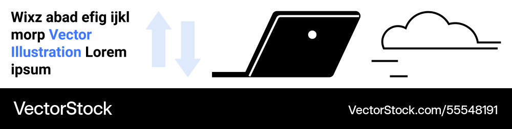 Cloud data sync with laptop and bi-directional Cloud data sync with laptop and bi-directional vector image