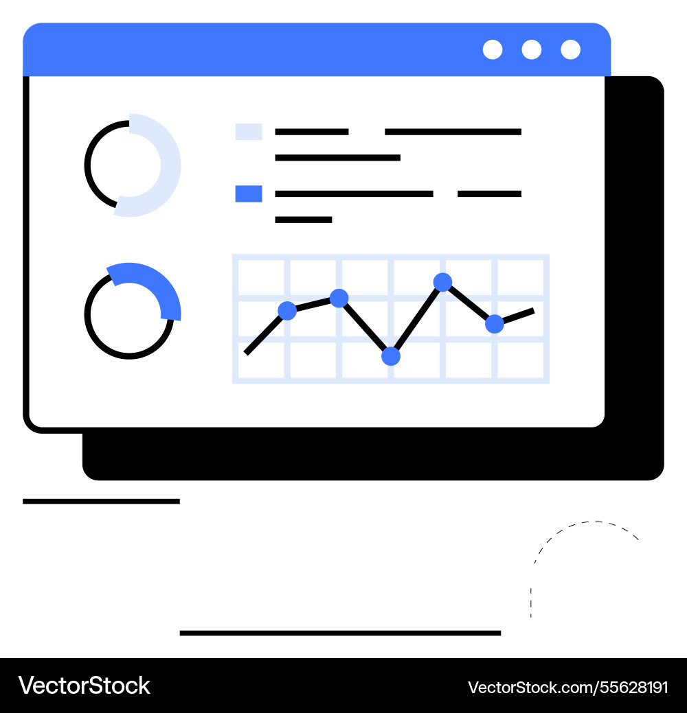 Datenanalyse Dashboard mit Diagrammen Datenanalyse Dashboard mit Diagrammen vektorbild