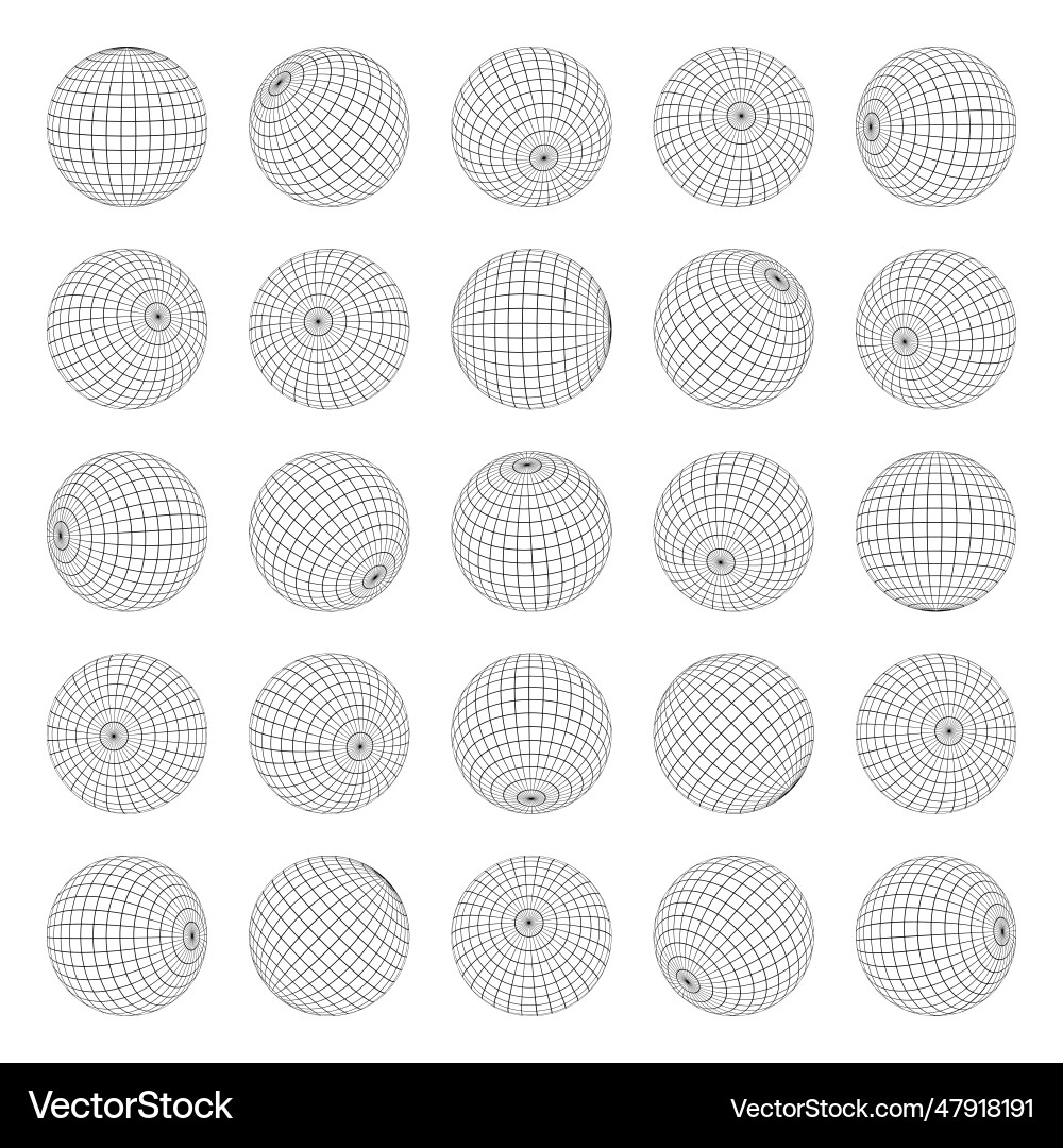 Global Sphere Grid - World Map vector image