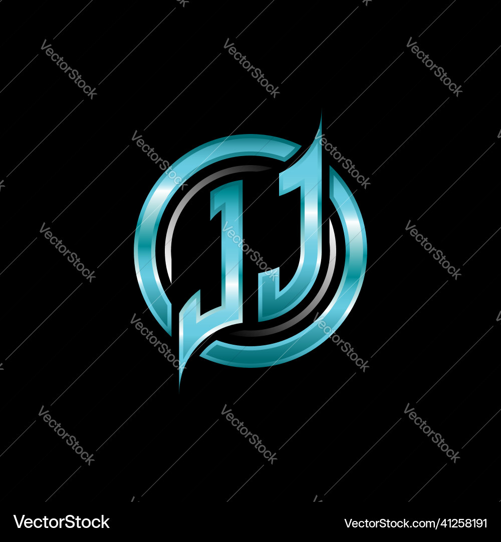 Jj initial monogram logo circle rounded Vector Image