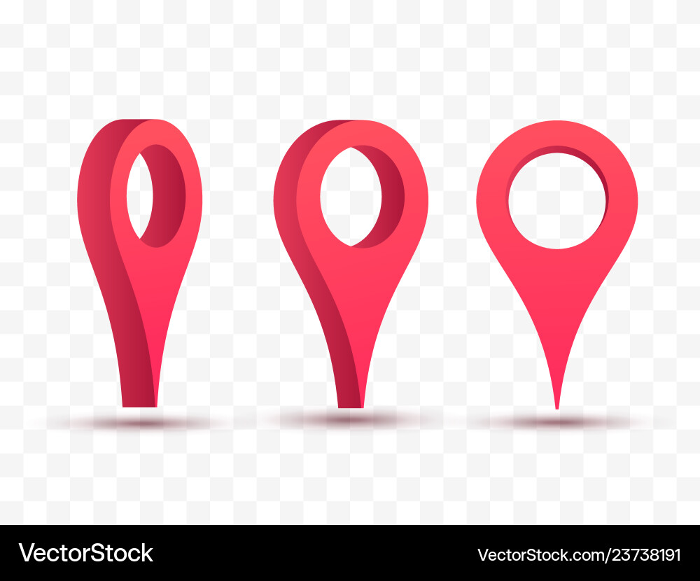 Pointers set of 3d map pins Pointers set of 3d map pins vector image