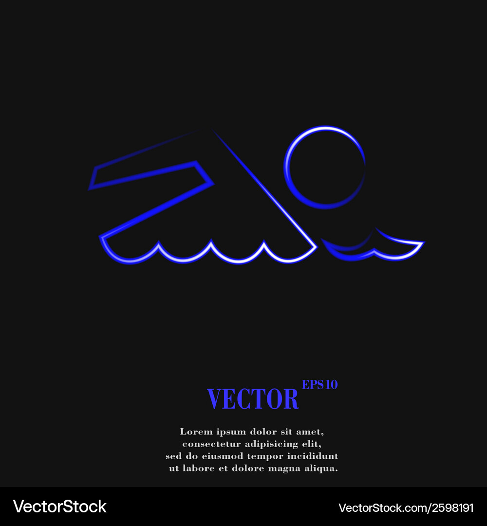 Swimmer pool flat modern web button and space Vector Image