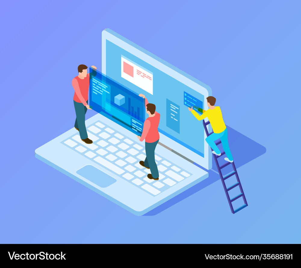 Web-Interface-Upgrade-Entwickler Programmierer Web-Interface-Upgrade-Entwickler Programmierer vektorbild