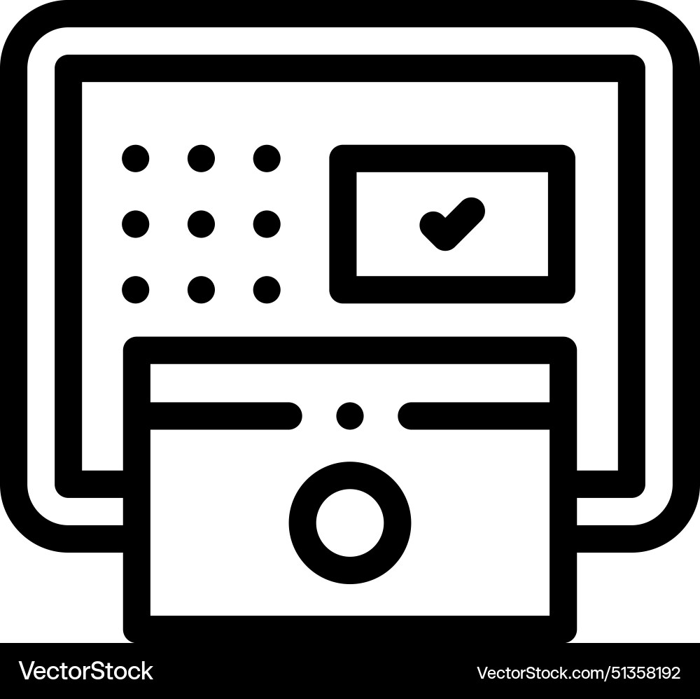 Atm machine icon thin linear style design Atm machine icon thin linear style design Vector Image