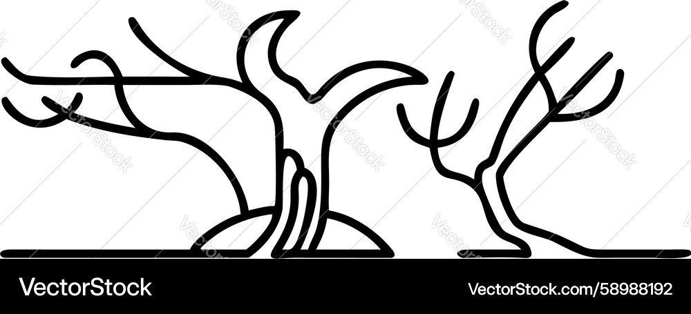 Bare Branch Line Art Vector Image