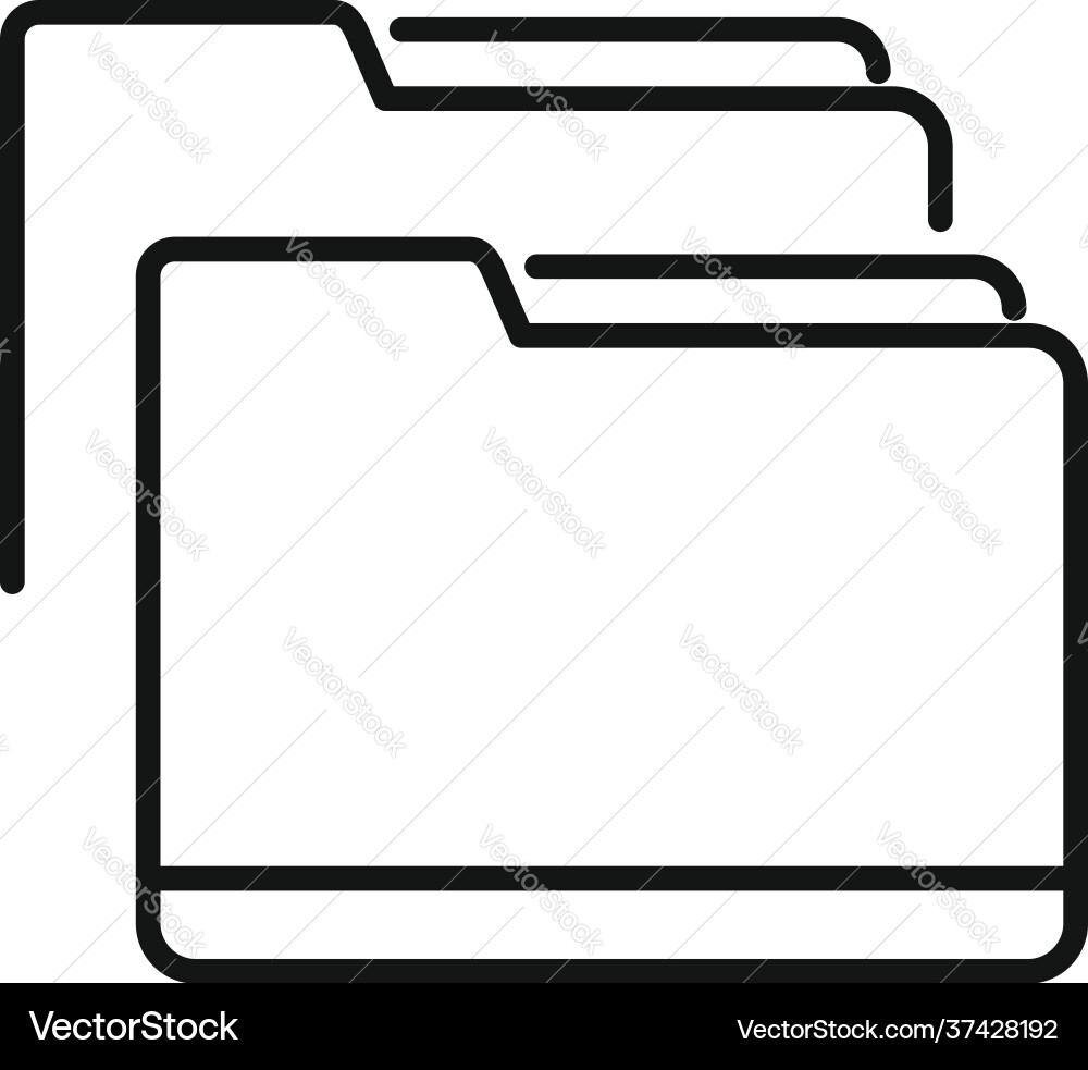 Folder stack icon outline style Folder stack icon outline style vector image