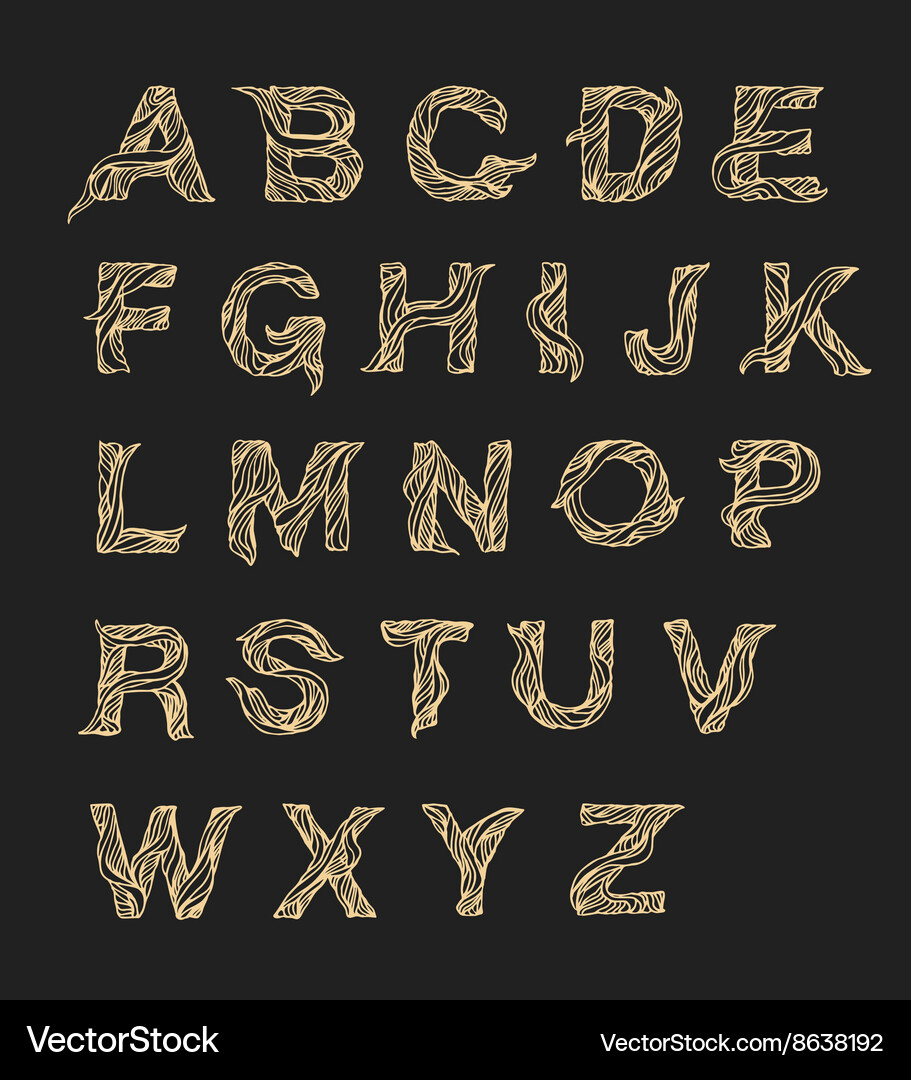 Handwritten linear font Vector Image