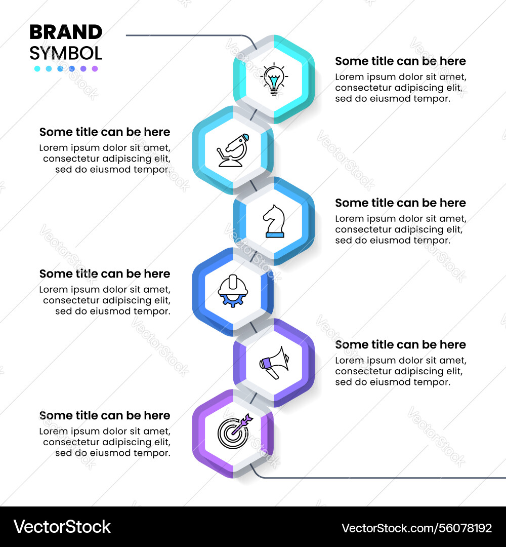 Infographic template vertical line with hexagons Infographic template vertical line with hexagons vector image