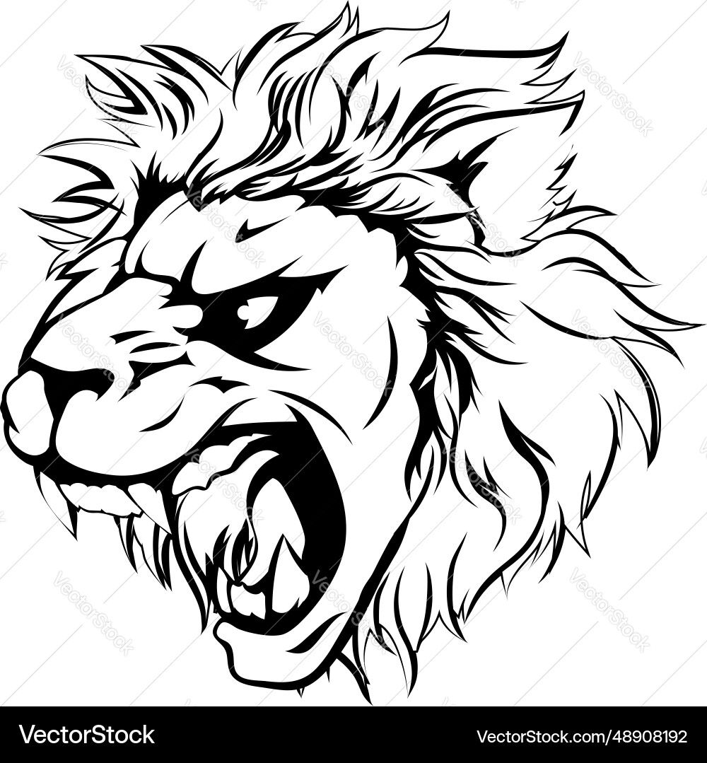 Lion animal mascot vector image