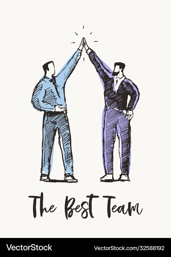 Two successful business men partnership Royalty Free Vector