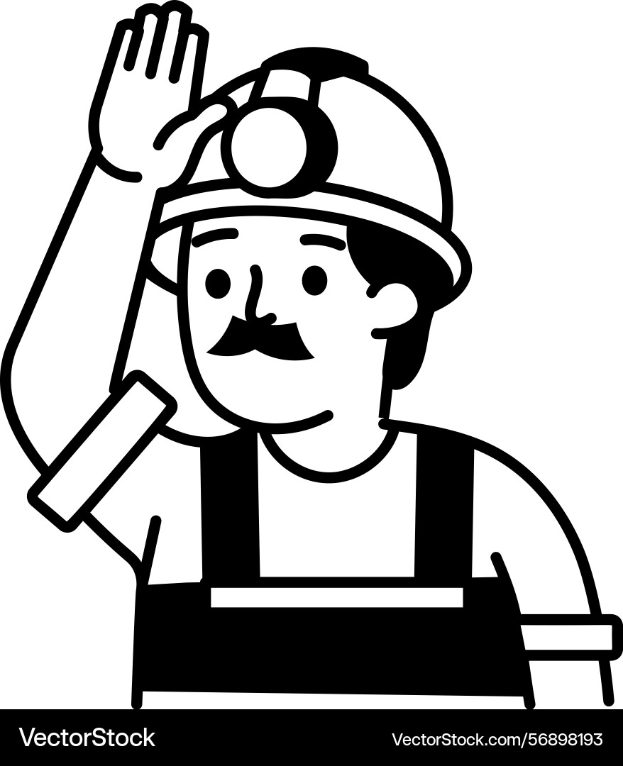 An icon of a worker designed in sketchy style Vector Image