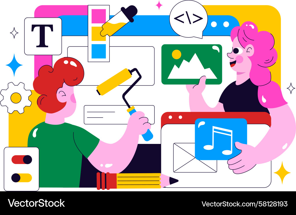 App & Software Development Concepts Vector Image