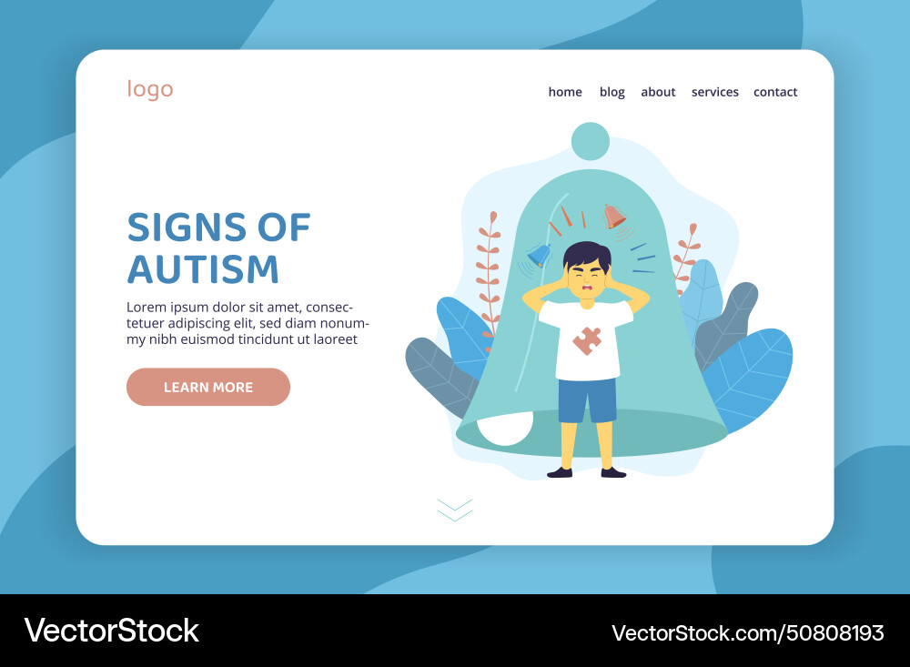Autism Web Page Royalty Free Vector Image Vectorstock