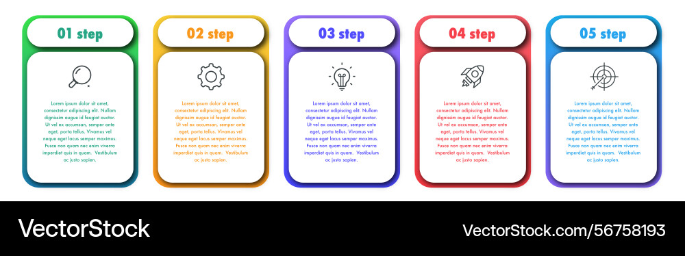 Bullet points numbers from 1 to 5 list Bullet points numbers from 1 to 5 list vector image