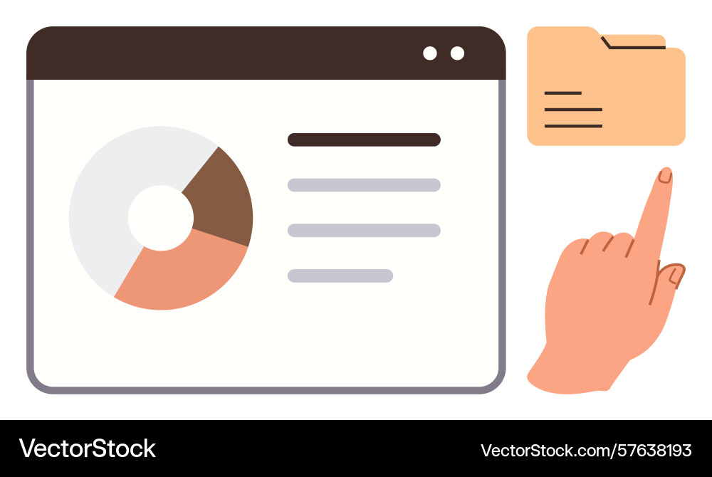 Data dashboard and file management with chart Data dashboard and file management with chart vector image