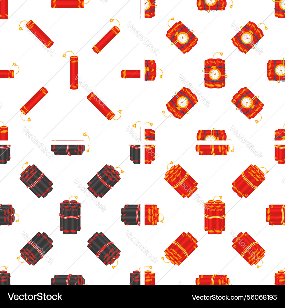 Dynamite and tnt explosives creating seamless Dynamite and tnt explosives creating seamless vector image