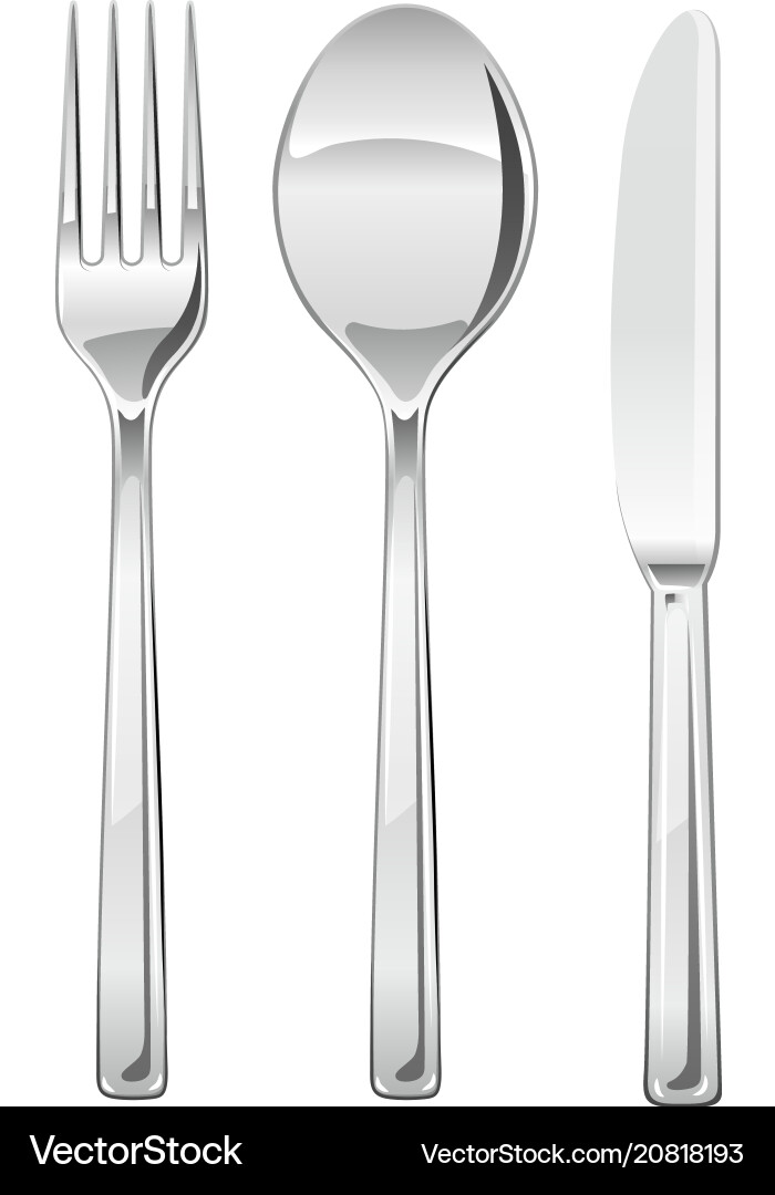 Fork spoon knife set Royalty Free Vector Image