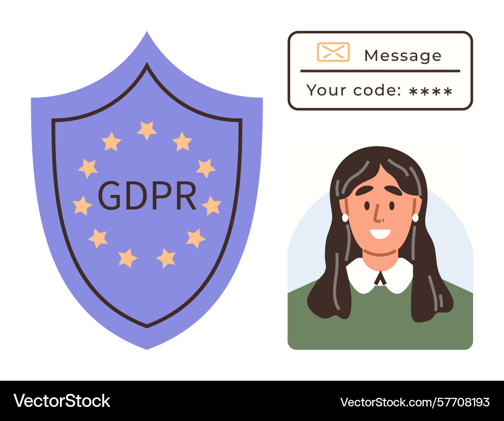 Gdpr compliance concept with secure messaging Gdpr compliance concept with secure messaging Vector Image
