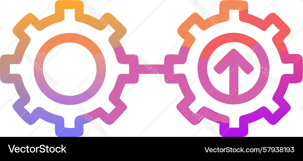 Interlocking Gears - Progress Vector Image