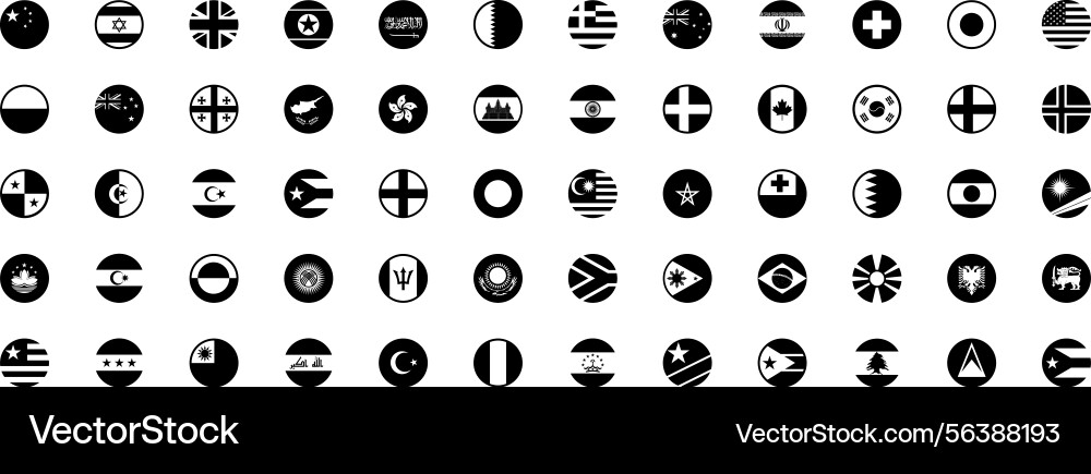 National flags in circle shape Vector Image