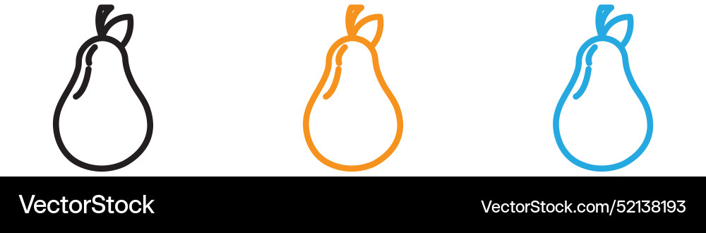 Pear logo set collection for web app ui Vector Image