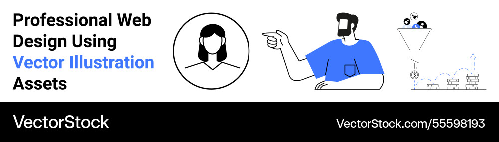 Professional web design process highlighting user Professional web design process highlighting user vector image