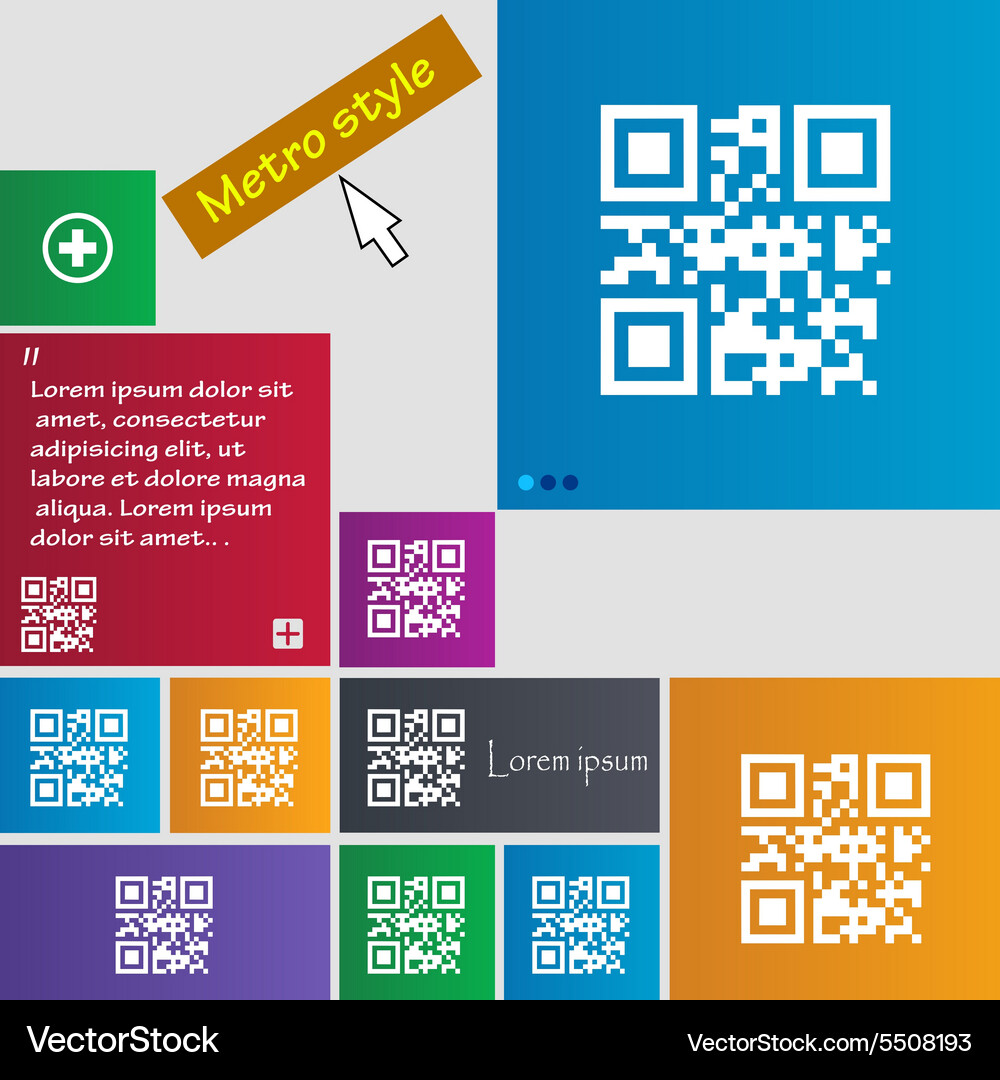 Qr code icon sign buttons modern interface website Vector Image