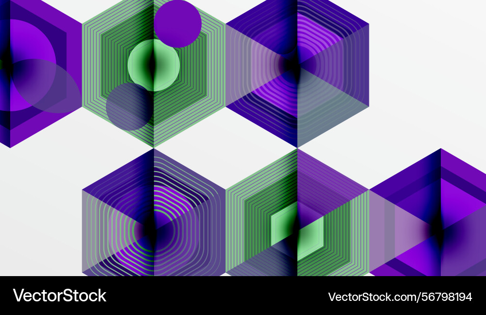 Abstract geometric pattern hexagons overlap Abstract geometric pattern hexagons overlap vector image