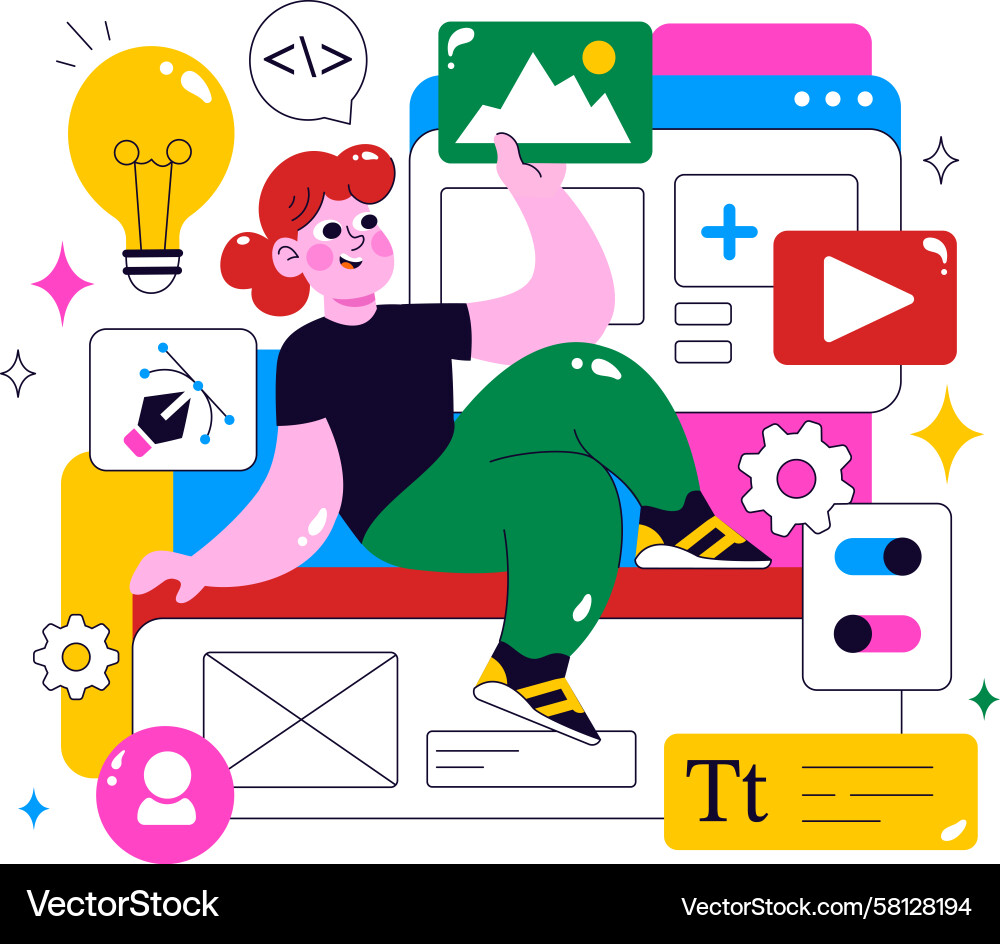 App & Software Development - UI/UX Concept Vector Image