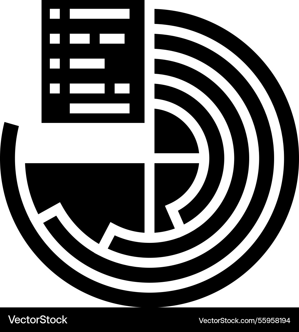 Data visualization chart deep learning glyph icon Data visualization chart deep learning glyph icon vector image