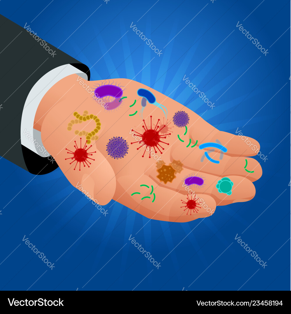 Isometric micro-organisms disease-causing objects Isometric micro-organisms disease-causing objects vector image