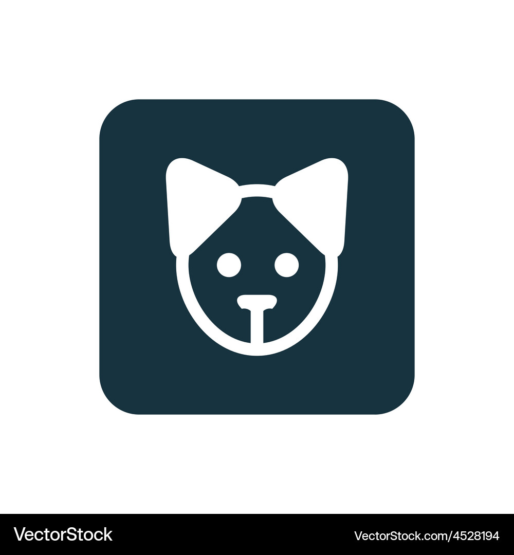 Puppy icon rounded squares button Vector Image