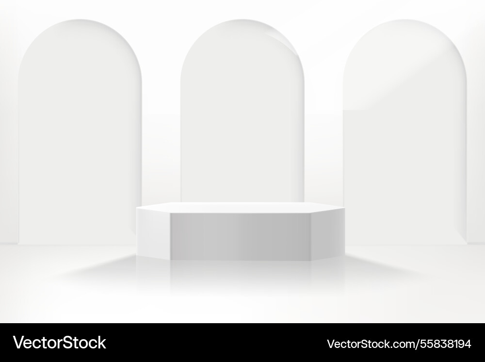 Realistic display with podium 3d style Realistic display with podium 3d style vector image