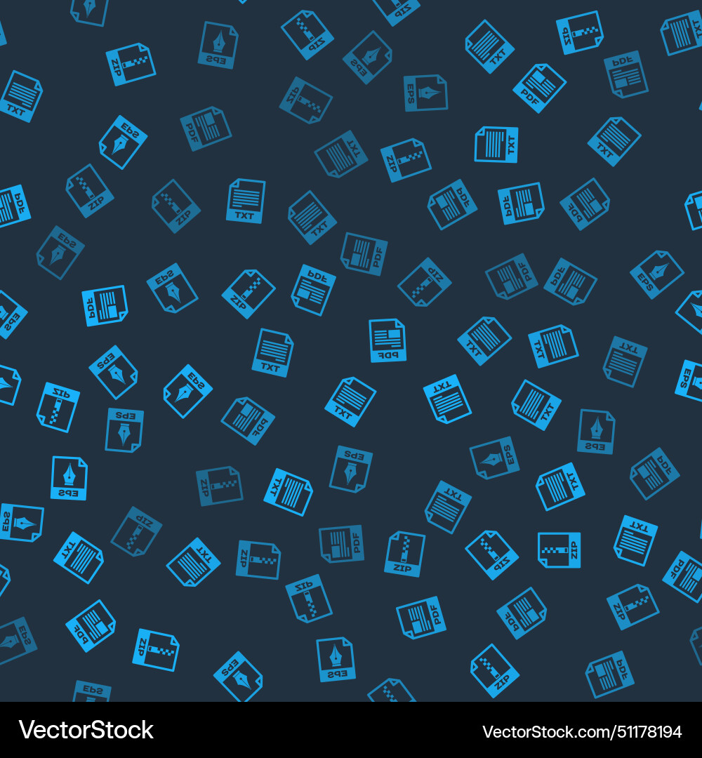 Set zip file document txt pdf and eps on seamless vector image