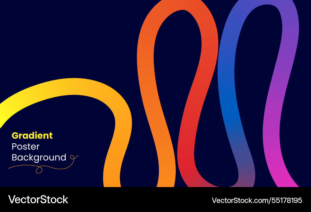 Abstract wavy shape with colorful gradient vector image
